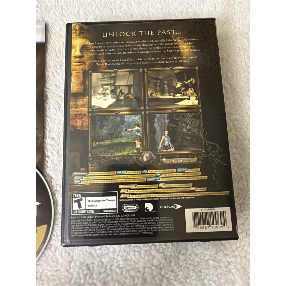 LARA CROFT Tomb Raider ANNIVERSARY Games WIN PC DVD ROM CIB Complete